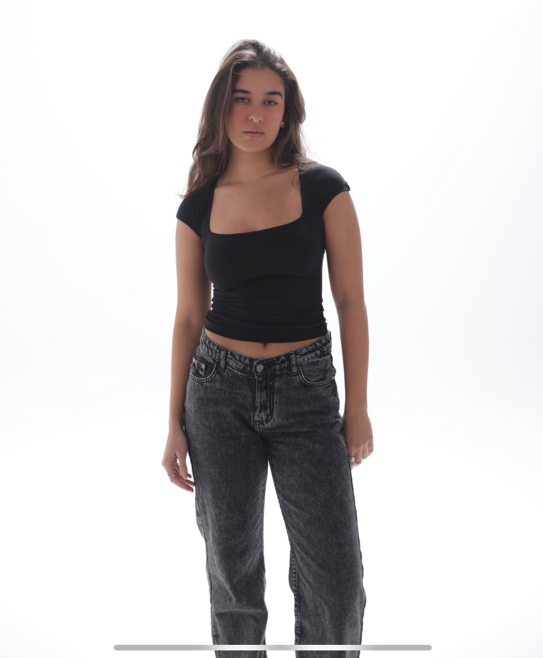 Half Sleeve Square Neckline Top
