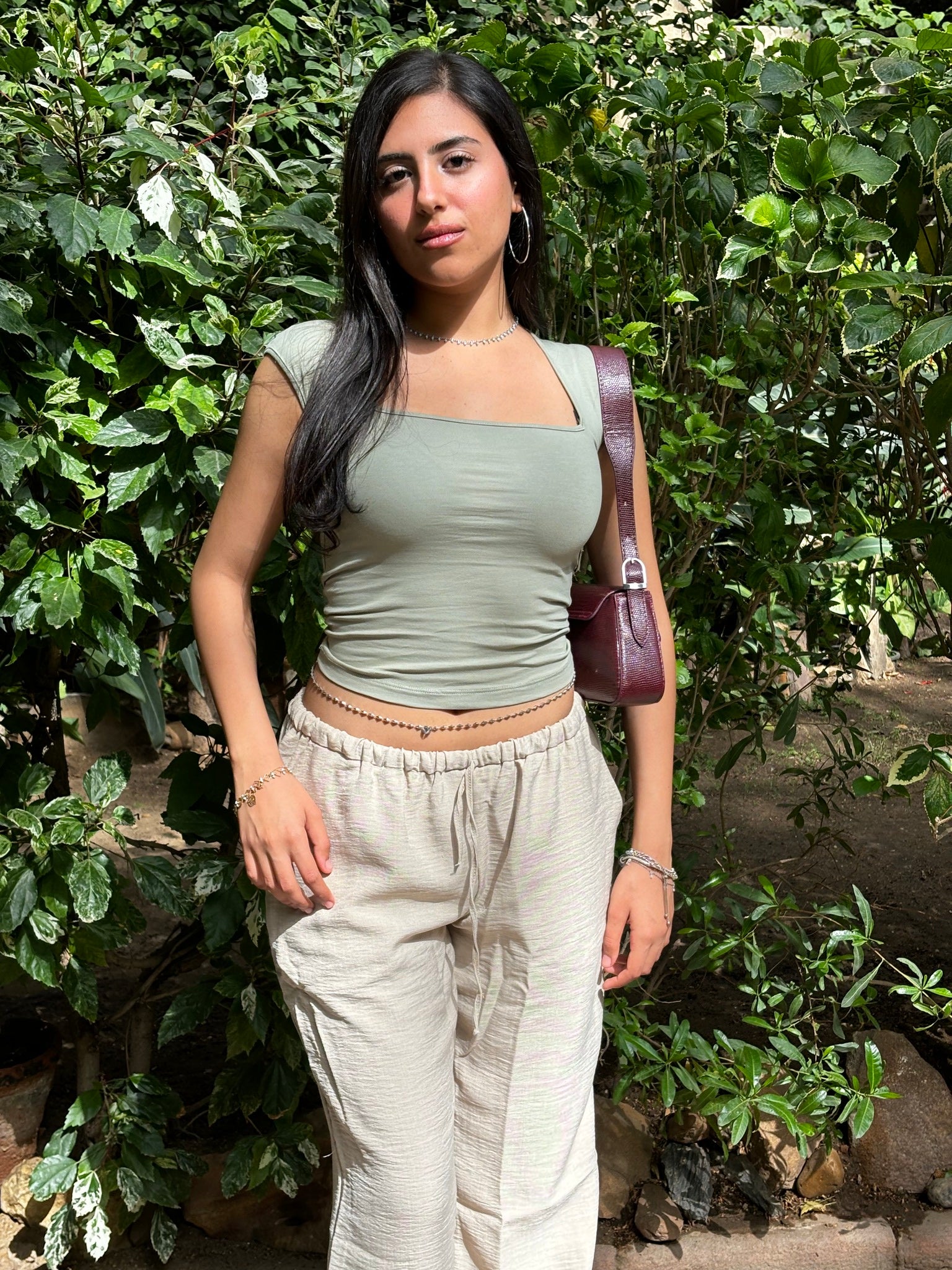 Half Sleeve Square Neckline Top