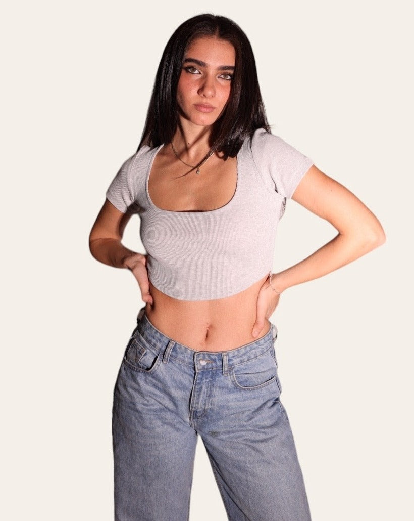 Basic Ribbed Half Sleeve