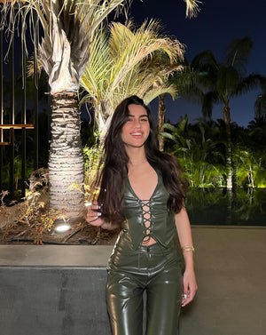 Gina Leather Corset Top