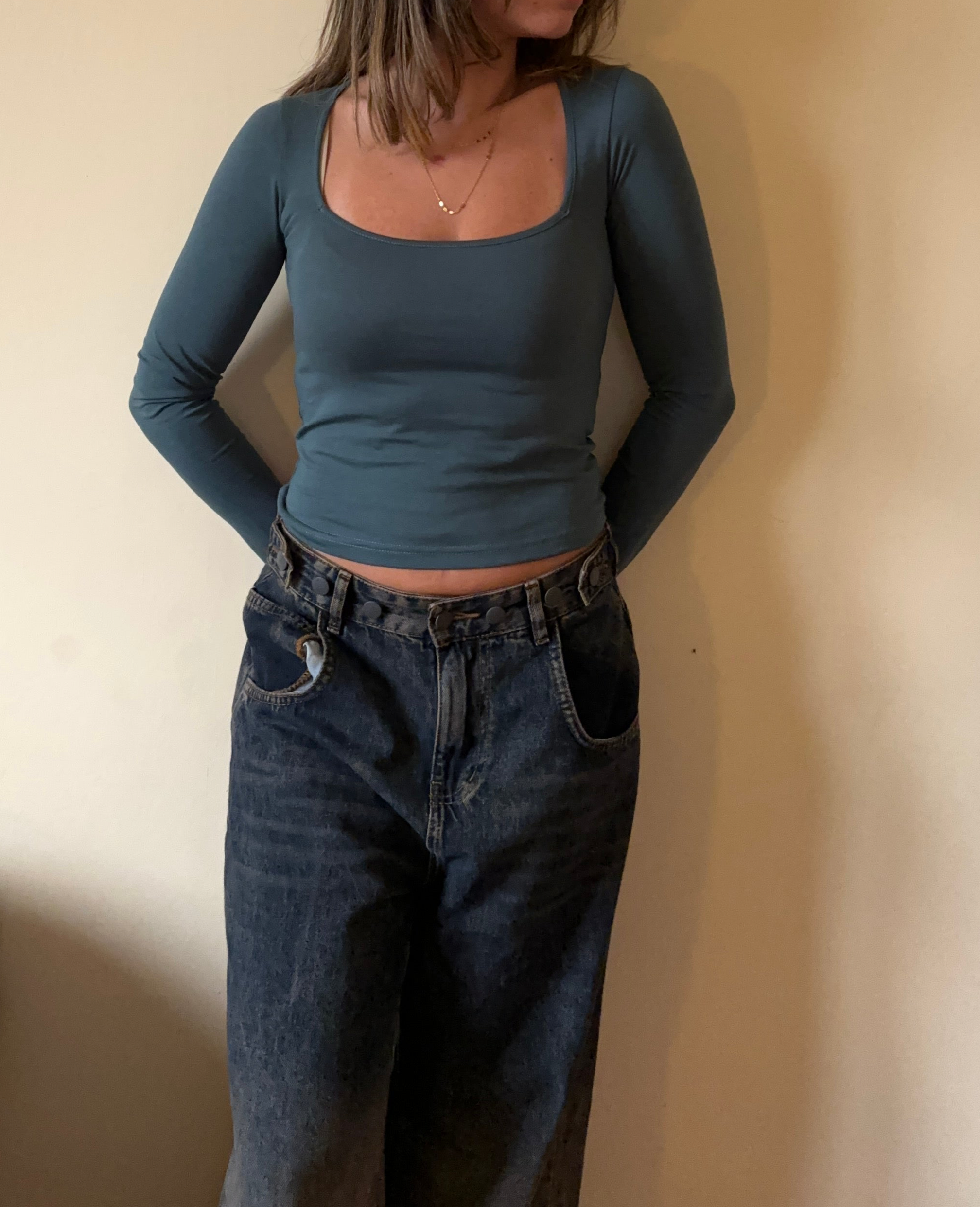 Full Sleeve Square Neckline Top