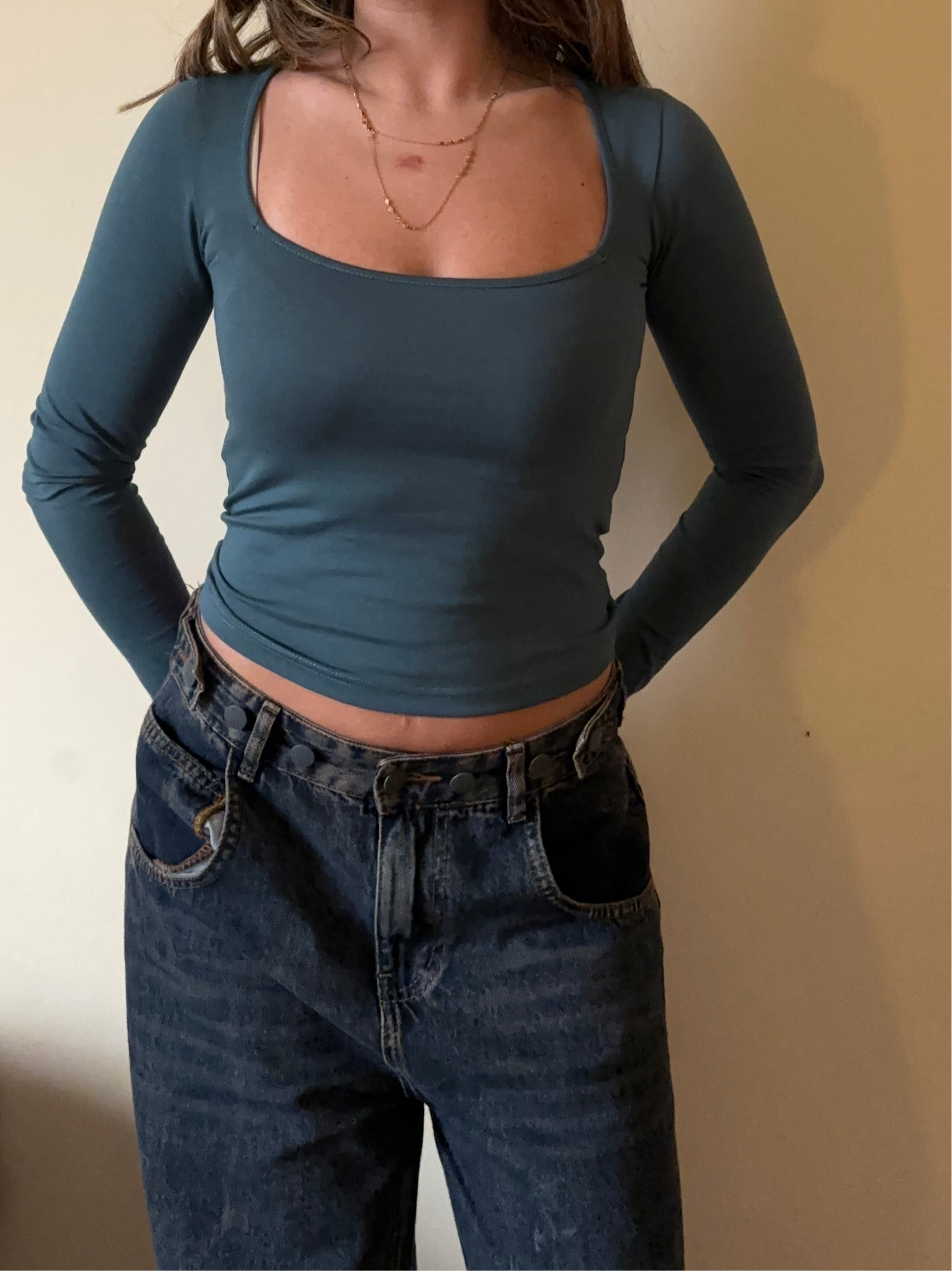 Full Sleeve Square Neckline Top