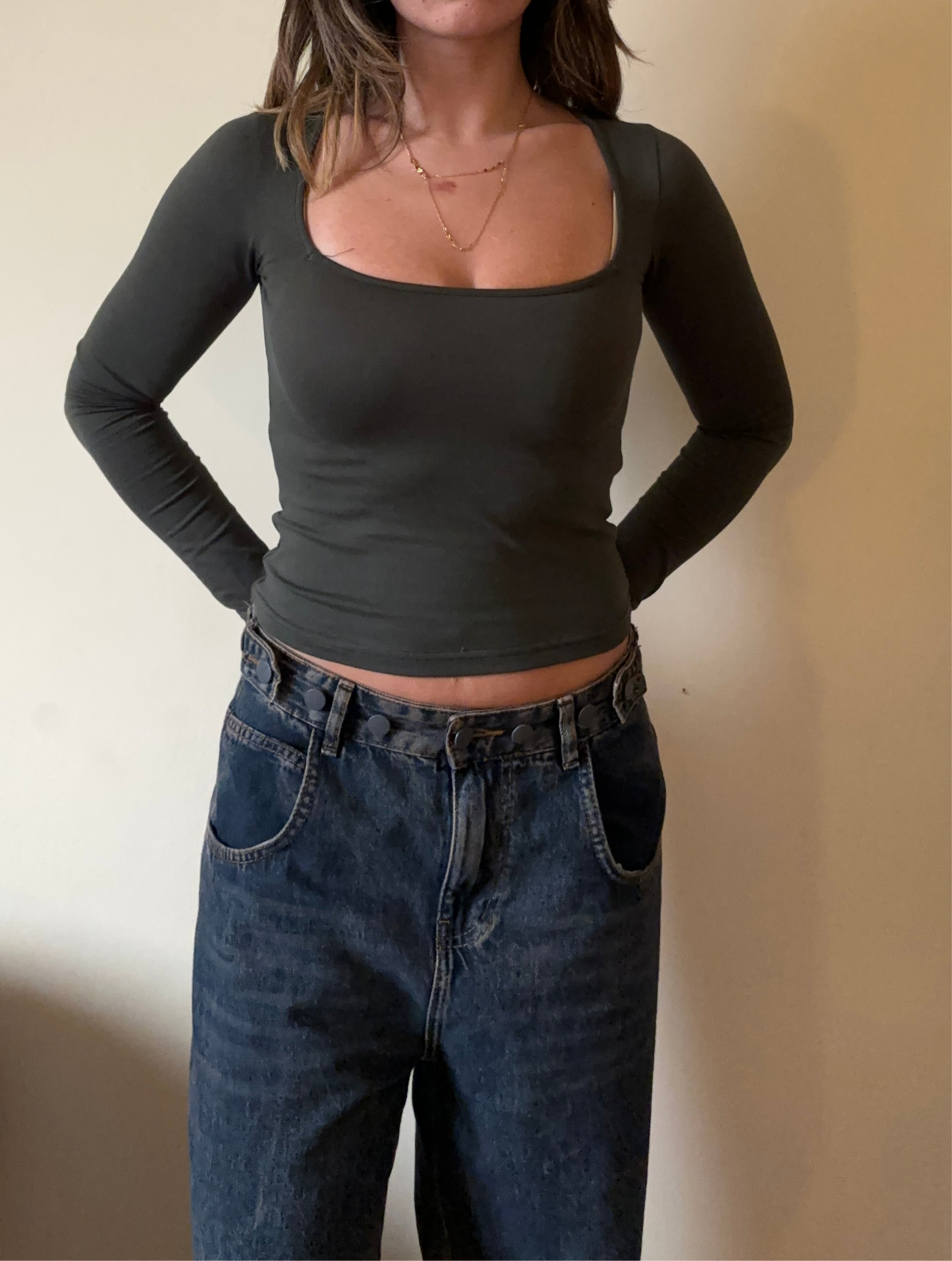 Full Sleeve Square Neckline Top