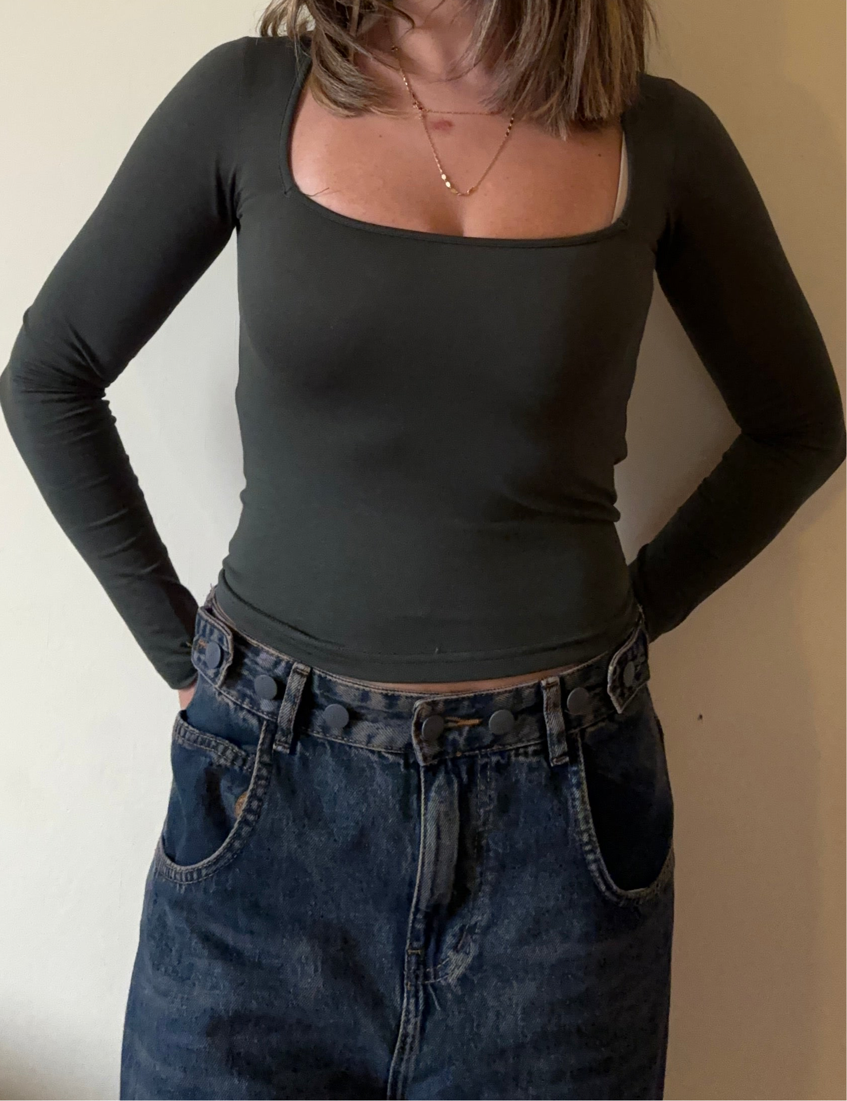 Full Sleeve Square Neckline Top