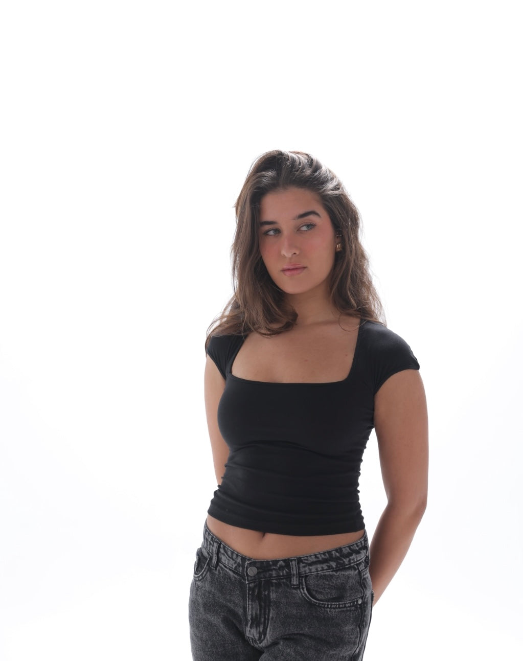 Half Sleeve Square Neckline Top