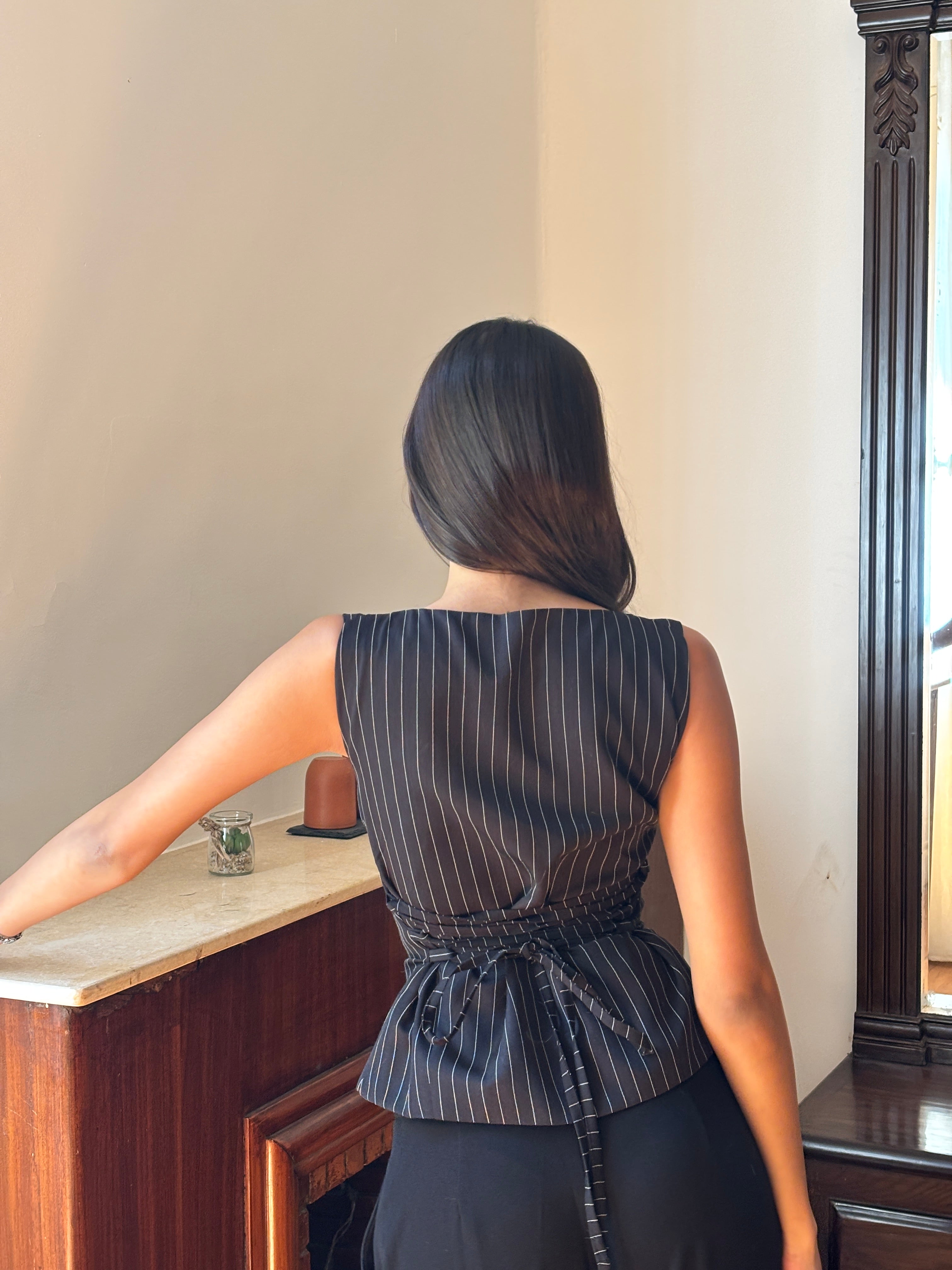 Pinstripe Corset Top