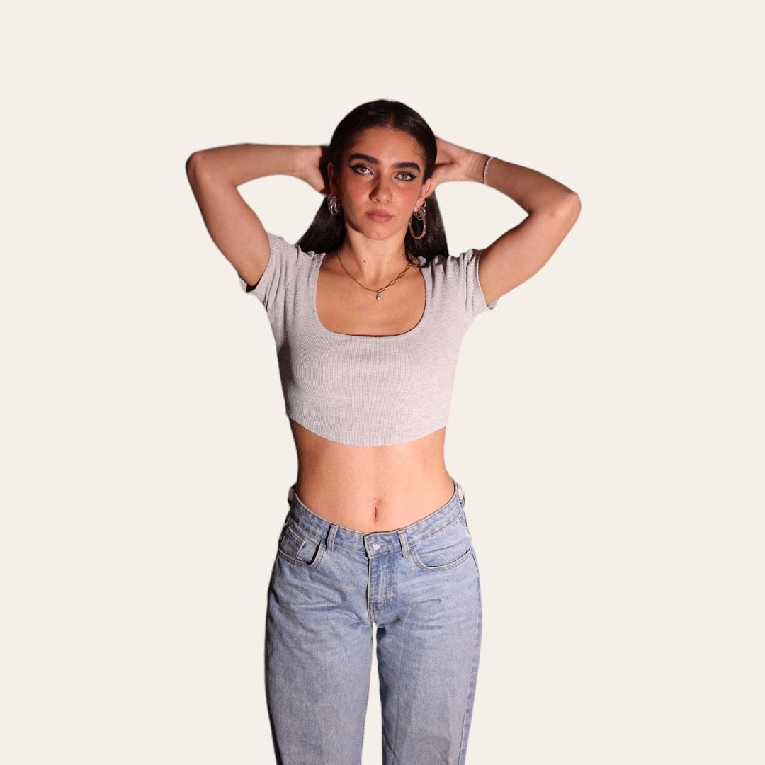 Basic Ribbed Half Sleeve