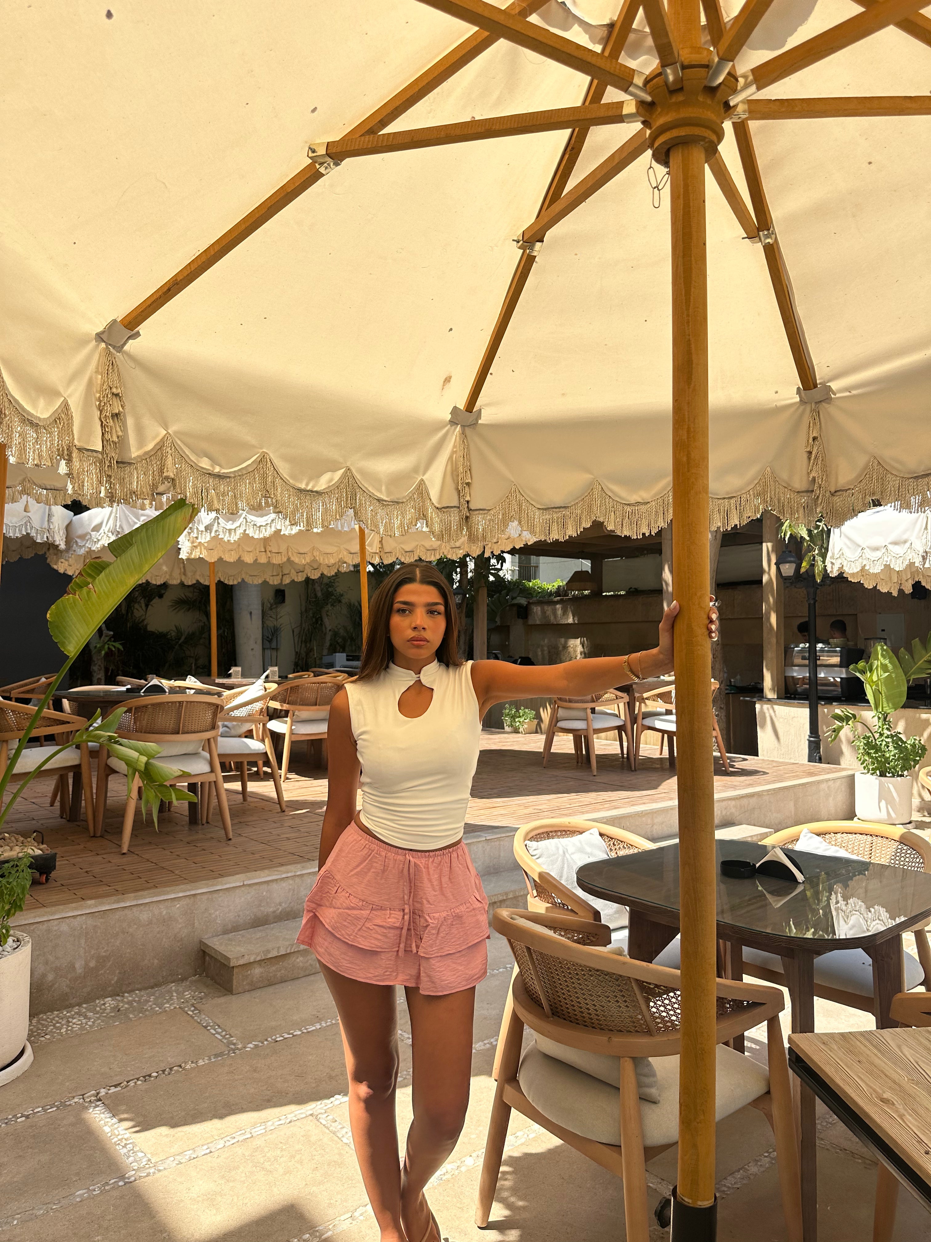 Ruffle Linen Skort