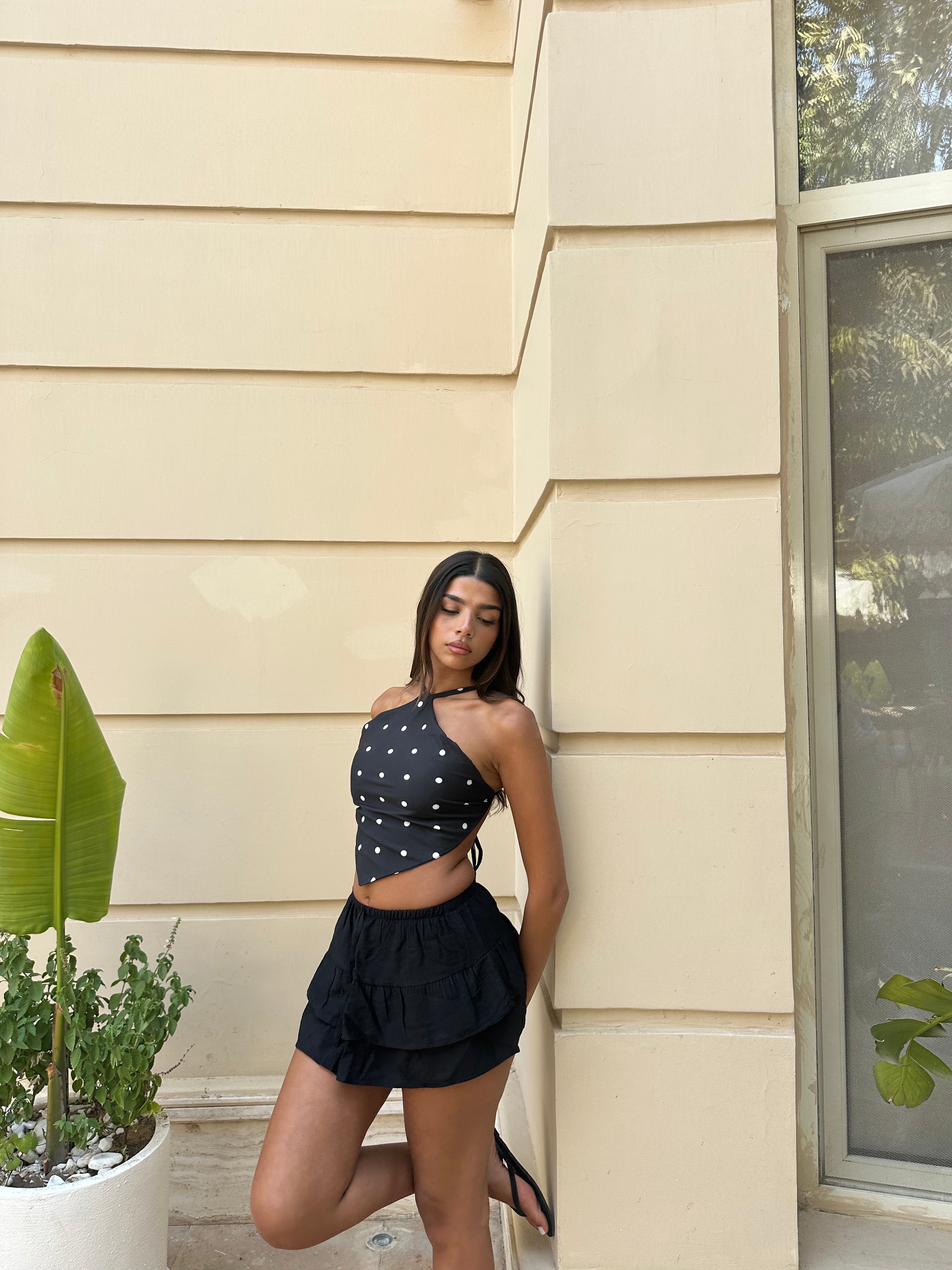 Ruffle Linen Skort