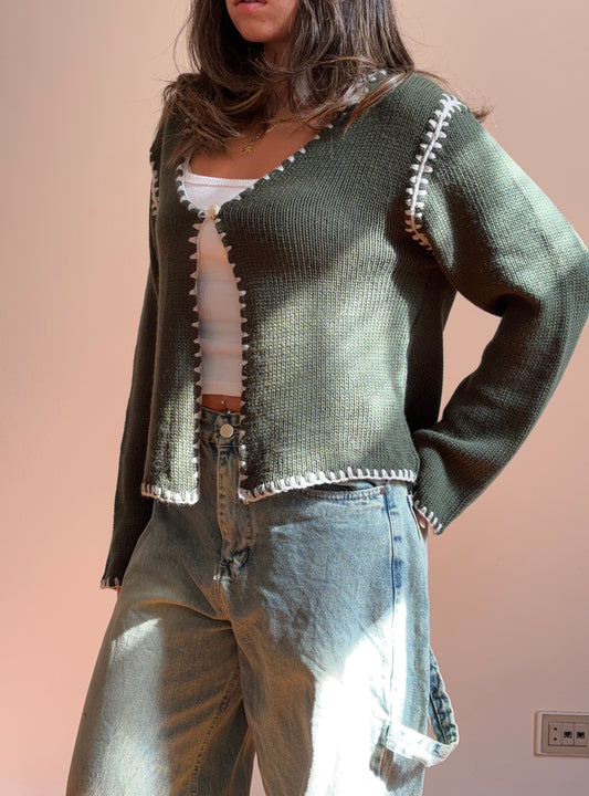 The Artisan Knit in Olive