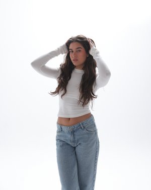 Fitted Full Sleeve Top In White
