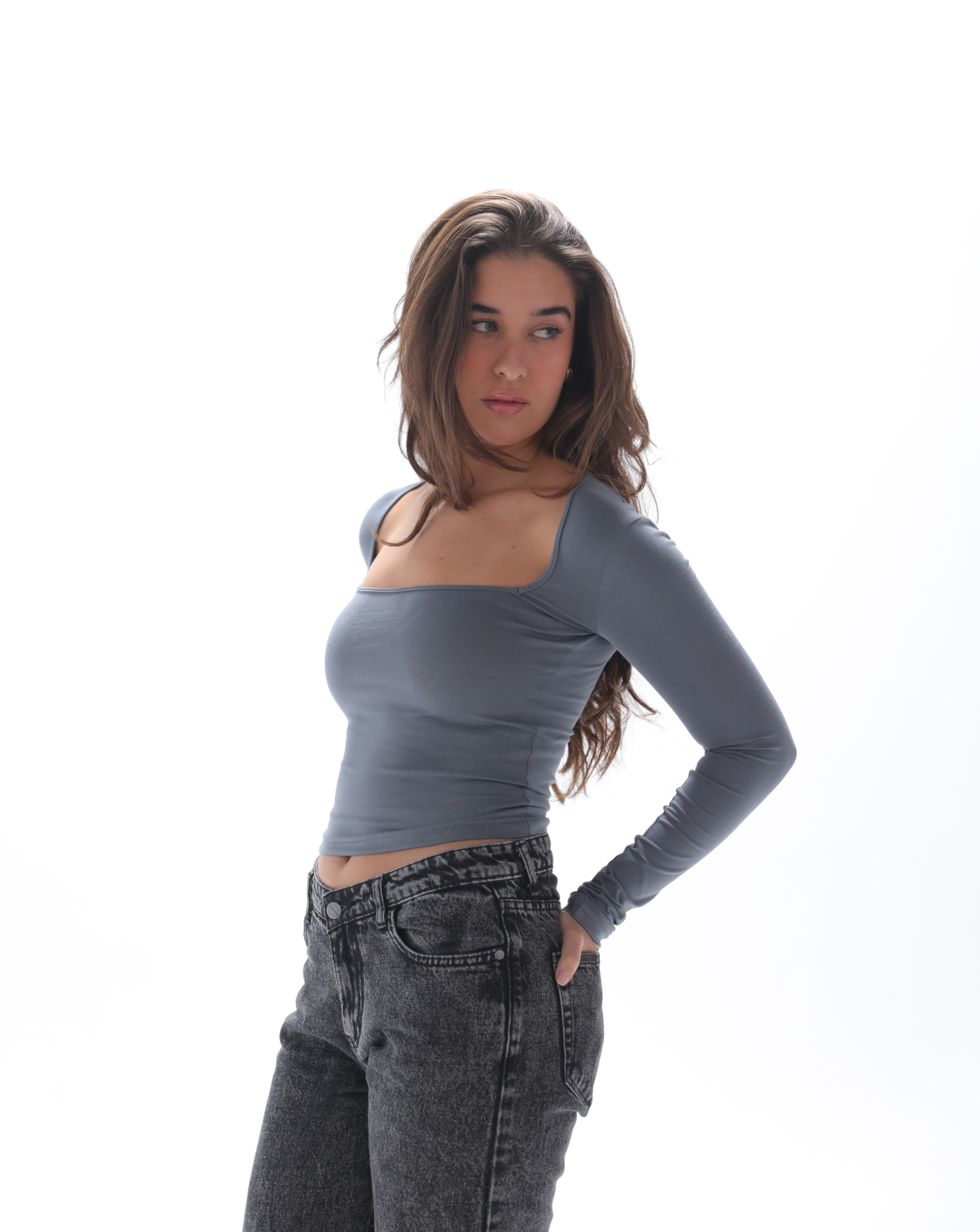 Full Sleeve Square Neckline Top