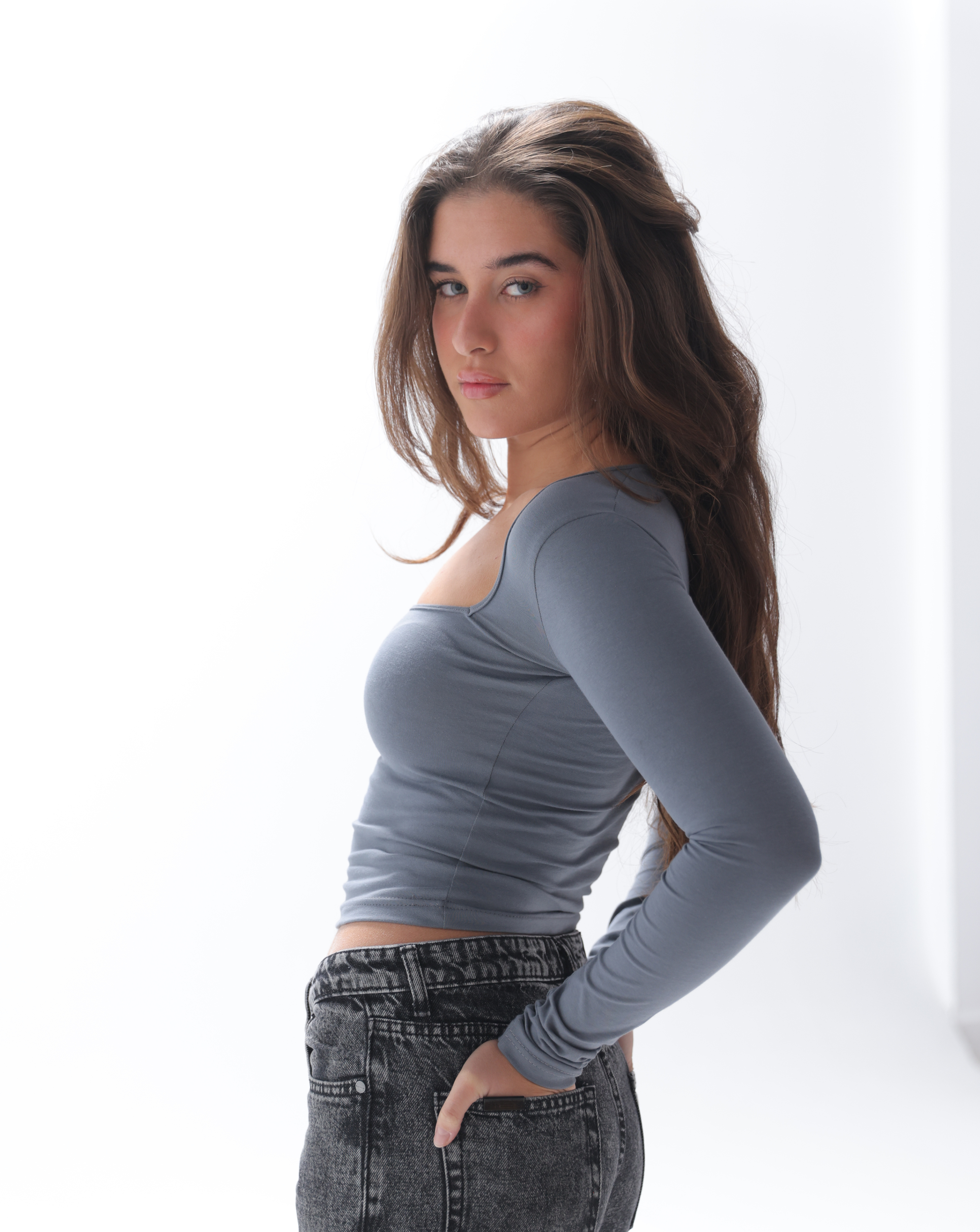 Full Sleeve Square Neckline Top